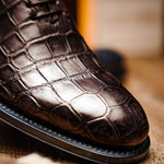 Caporicci 5952 Alligator Oxfords Dark Brown Size 9
