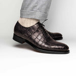 Caporicci 5952 Alligator Oxfords Dark Brown Size 9