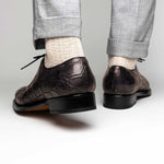 Caporicci 5952 Alligator Oxfords Dark Brown Size 9