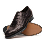 Caporicci 5952 Alligator Oxfords Dark Brown Size 9