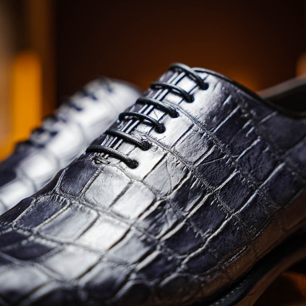 Caporicci 5952 Alligator Oxfords Grey | MensDesignerShoe.com