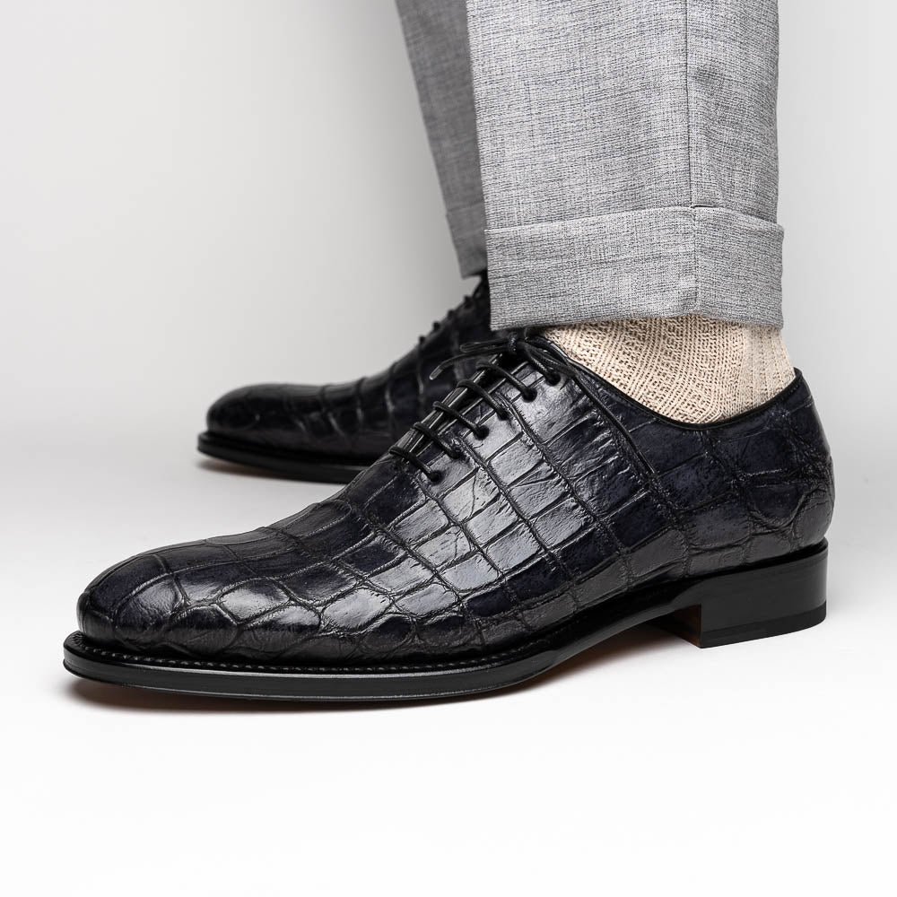 Caporicci 5952 Alligator Oxfords Grey Size 7