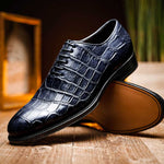 Caporicci 5952 Alligator Oxfords Navy Size 9.5