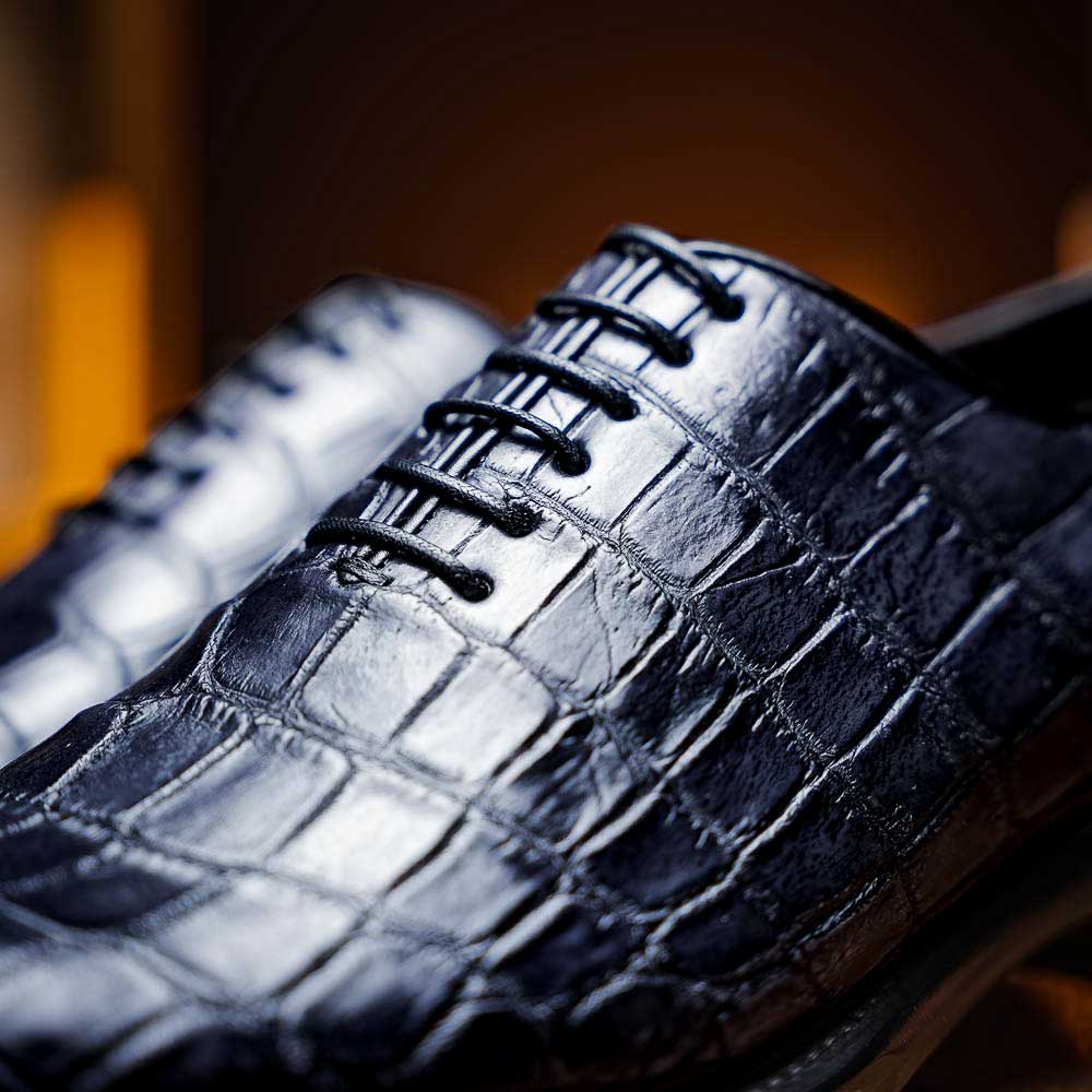 Caporicci 5952 Alligator Oxfords Navy Size 9.5