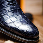 Caporicci 5952 Alligator Oxfords Navy Size 9.5