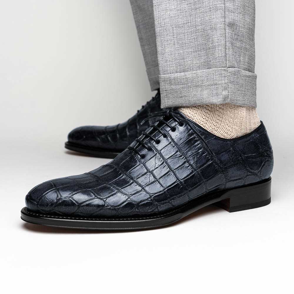 Caporicci 5952 Alligator Oxfords Navy Size 9.5