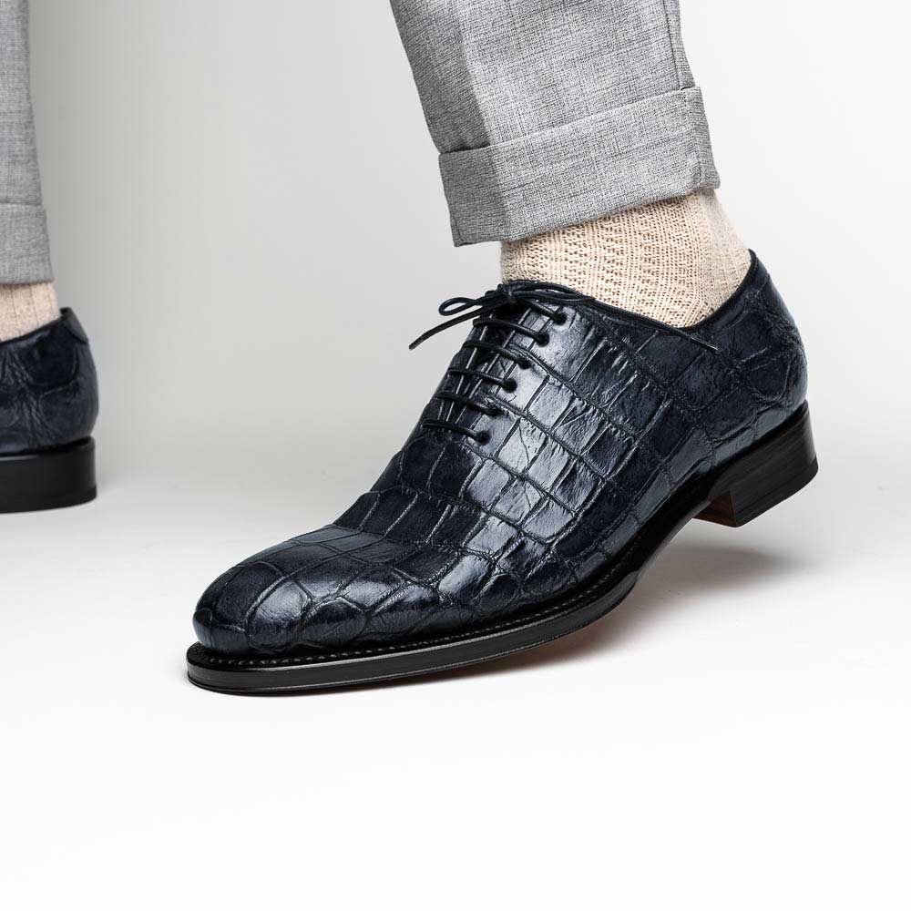 Caporicci 5952 Alligator Oxfords Navy Size 9.5