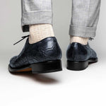 Caporicci 5952 Alligator Oxfords Navy Size 9.5