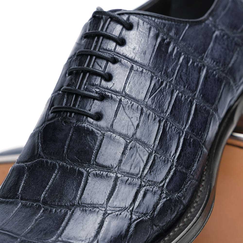 Caporicci 5952 Alligator Oxfords Navy Size 9.5