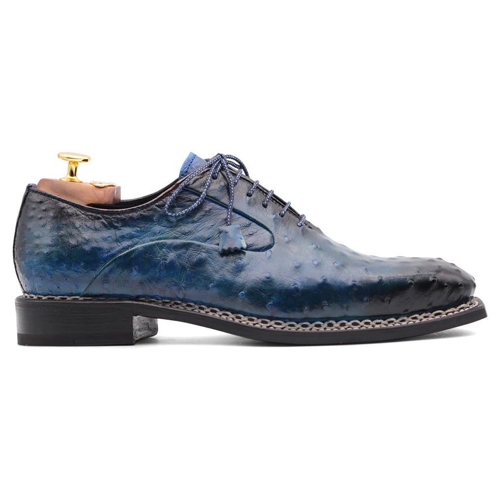 Harris Firenze 1913 Ostrich Leather Norwegian Construction Oxford Blue