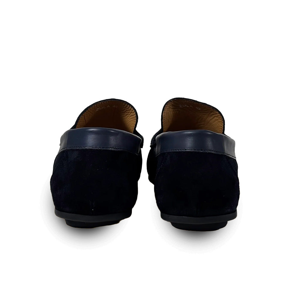 Calzoleria Toscana Zula Velour / Suede Penny Driving Loafer Navy