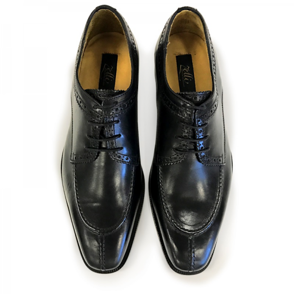 Zelli Mario Italian Calf Split Toe Lace Up Black