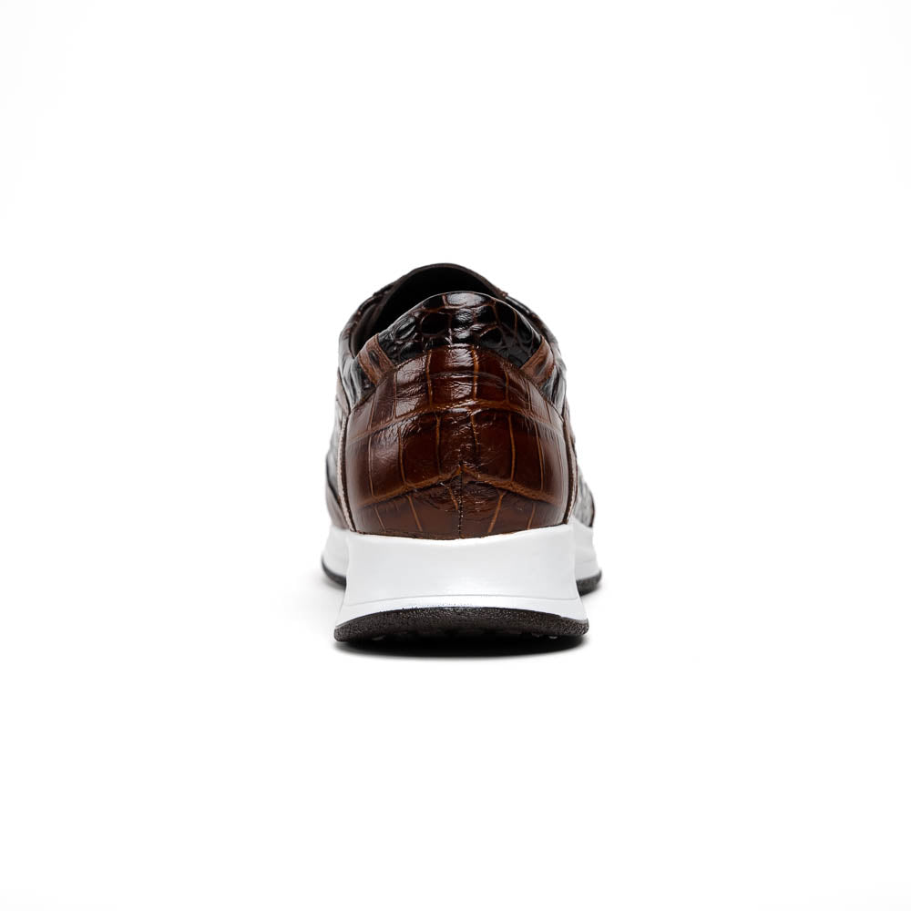 Maseratti Vidal 6002 Embossed Crocodile / Caiman / Ostrich Sneakers Brown
