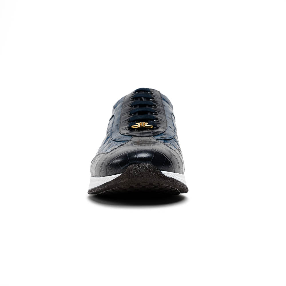 Maseratti Vidal 6002 Embossed Crocodile / Caiman / Ostrich Sneakers Blue