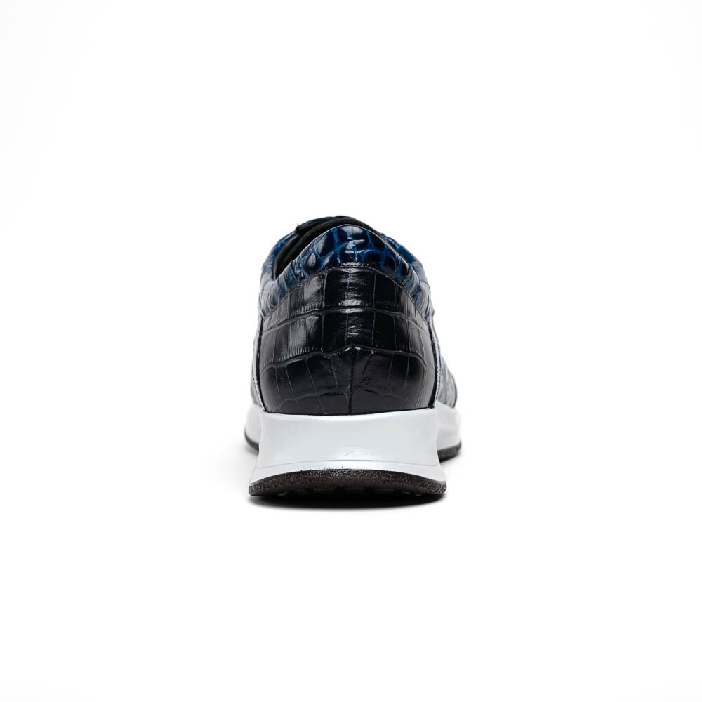 Maseratti Vidal 6002 Embossed Crocodile / Caiman / Ostrich Sneakers Blue
