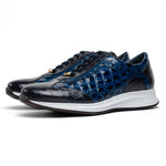 Maseratti Vidal 6002 Embossed Crocodile / Caiman / Ostrich Sneakers Blue
