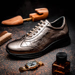 Maseratti Vidal 6002 Embossed Crocodile Sneakers Gold (Limited Edition)