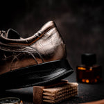 Maseratti Vidal 6002 Embossed Crocodile Sneakers Gold (Limited Edition)