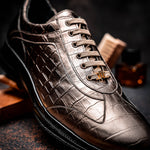 Maseratti Vidal 6002 Embossed Crocodile Sneakers Gold (Limited Edition)