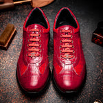 Maseratti Vidal 6002 Embossed Crocodile / Caiman Sneakers Red (Limited Edition)