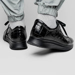 Maseratti Vidal 6002 Embossed Crocodile / Caiman / Ostrich Sneakers Black