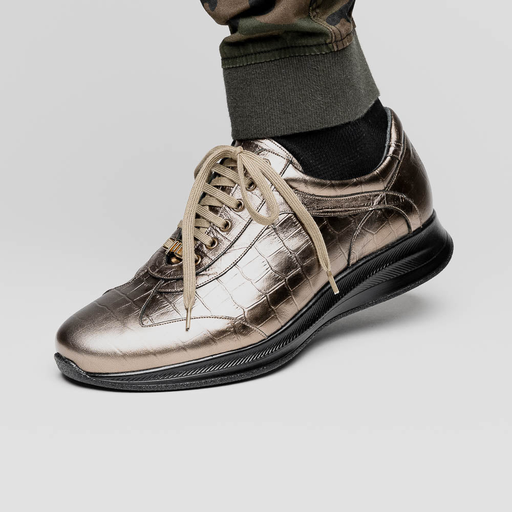 Maseratti Vidal 6002 Embossed Crocodile Sneakers Gold (Limited Edition)