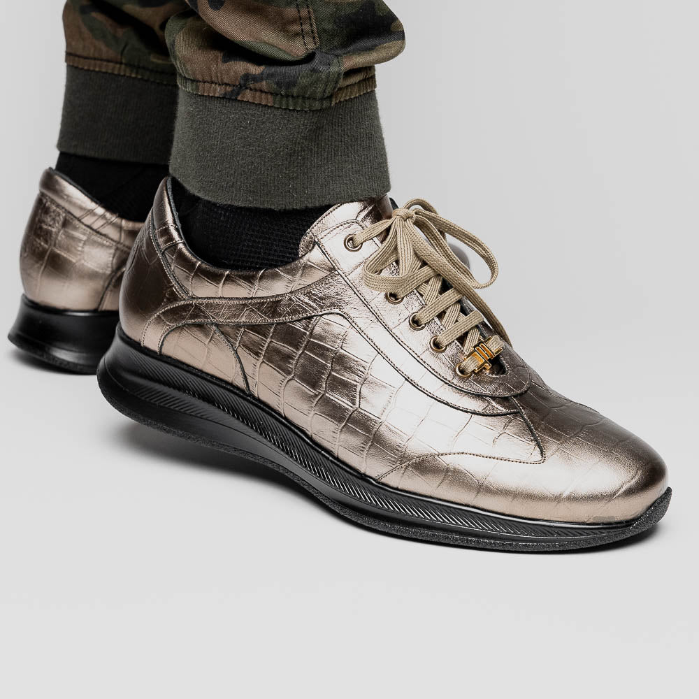 Maseratti Vidal 6002 Embossed Crocodile Sneakers Gold (Limited Edition)