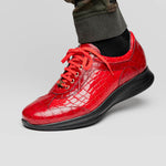 Maseratti Vidal 6002 Embossed Crocodile / Caiman Sneakers Red (Limited Edition)