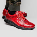Maseratti Vidal 6002 Embossed Crocodile / Caiman Sneakers Red (Limited Edition)