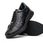 Maseratti Vidal 6002 Embossed Crocodile / Caiman / Ostrich Sneakers Black