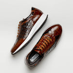 Maseratti Vidal 6002 Embossed Crocodile / Caiman / Ostrich Sneakers Brown