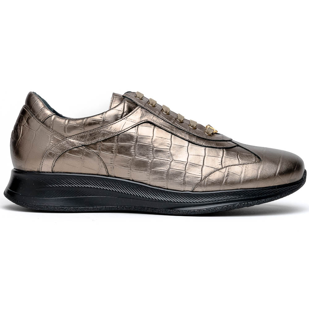 Maseratti Vidal 6002 Embossed Crocodile Sneakers Gold