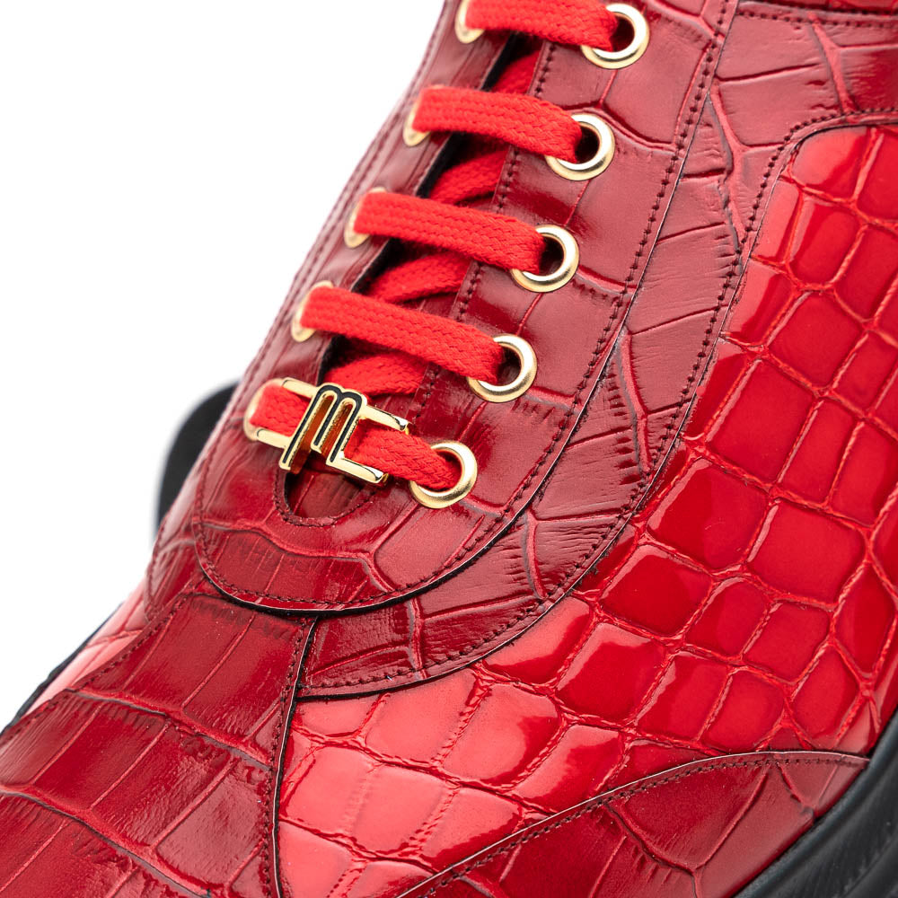 Maseratti Vidal 6002 Embossed Crocodile / Caiman Sneakers Red (Limited Edition)
