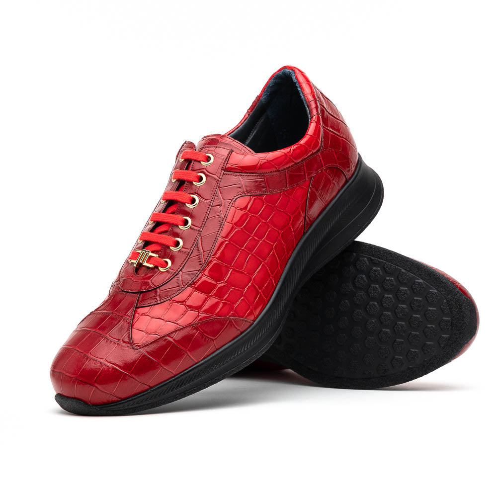 Maseratti Vidal 6002 Embossed Crocodile / Caiman Sneakers Red (Limited Edition)