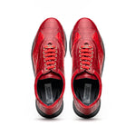 Maseratti Vidal 6002 Embossed Crocodile / Caiman Sneakers Red (Limited Edition)