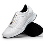Maseratti Vidal 6002 Embossed Crocodile / Caiman / Ostrich Sneakers White