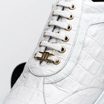 Maseratti Vidal 6002 Embossed Crocodile / Caiman / Ostrich Sneakers White