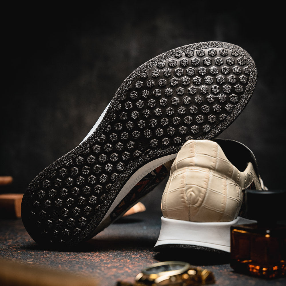 Maseratti Fresco 6003 Embossed Caiman & Azteca Sneakers Oryx