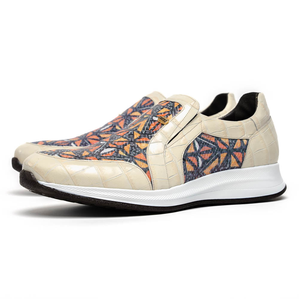 Maseratti Fresco 6003 Embossed Caiman & Azteca Sneakers Oryx