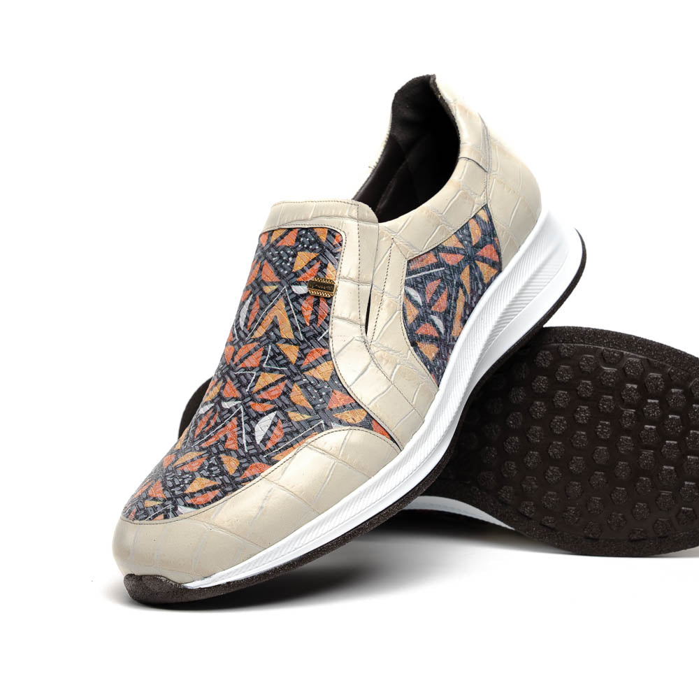 Maseratti Fresco 6003 Embossed Caiman & Azteca Sneakers Oryx