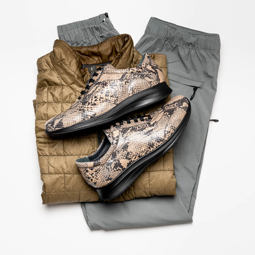 Maseratti Snake 6004 Embossed Python Sneakers Sand