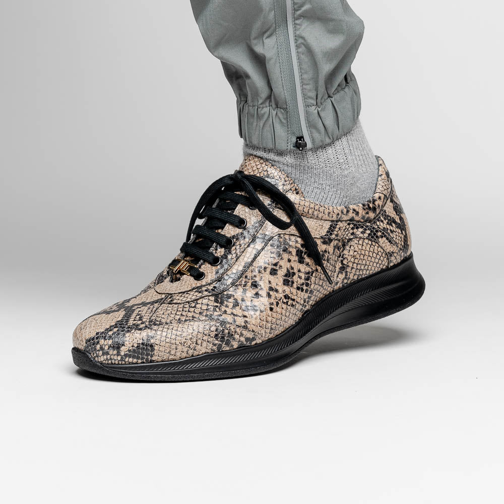 Maseratti Snake 6004 Embossed Python Sneakers Sand