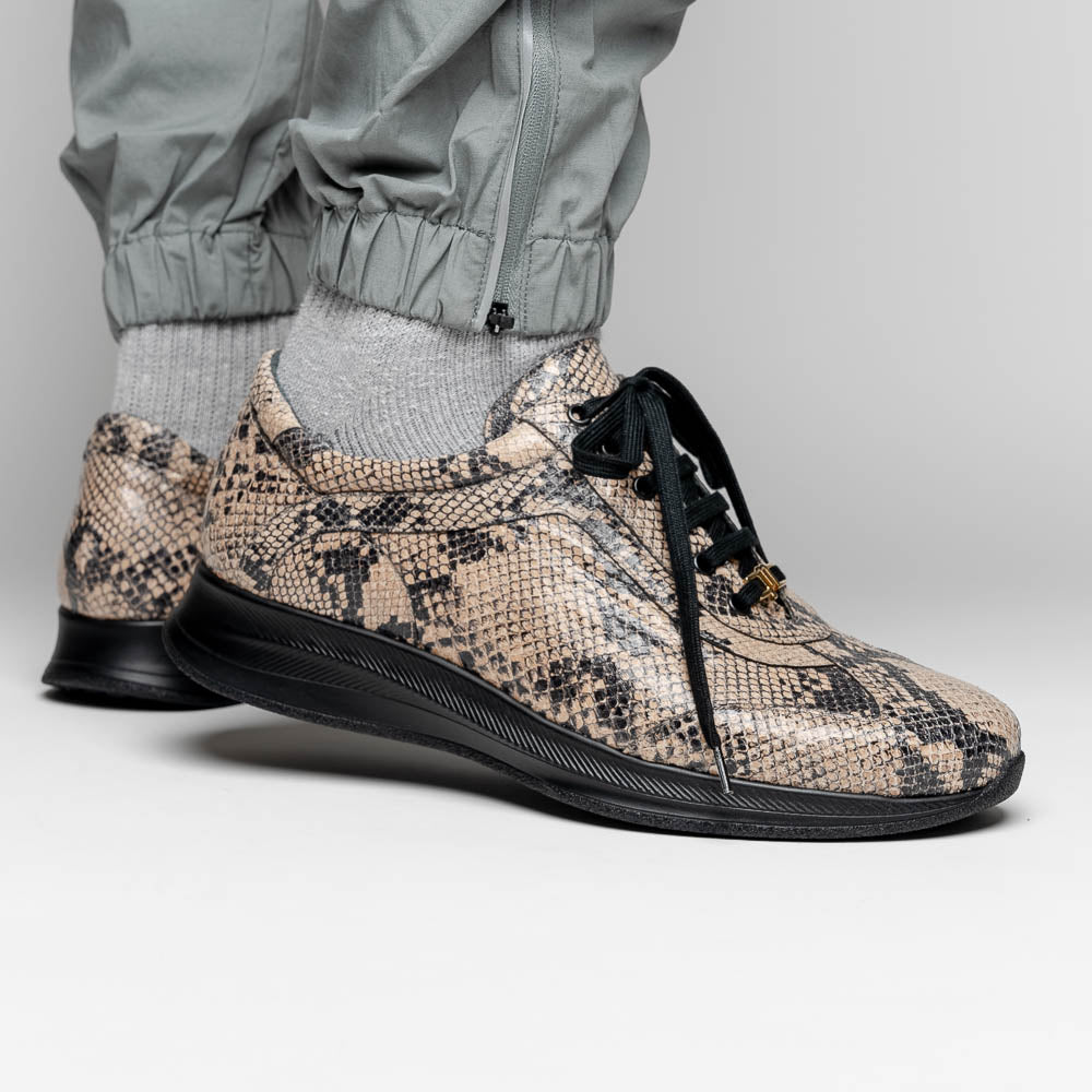Maseratti Snake 6004 Embossed Python Sneakers Sand