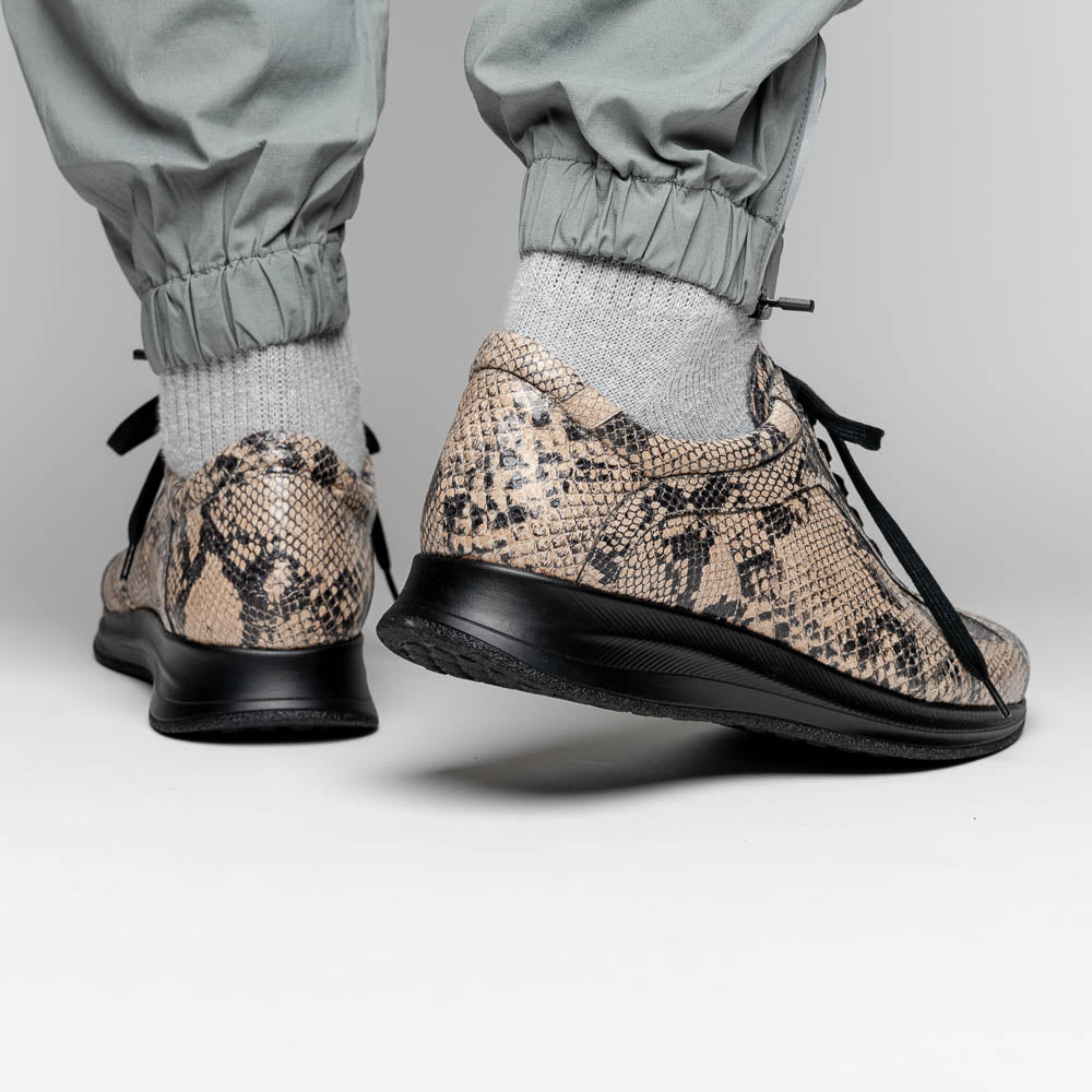 Maseratti Snake 6004 Embossed Python Sneakers Sand
