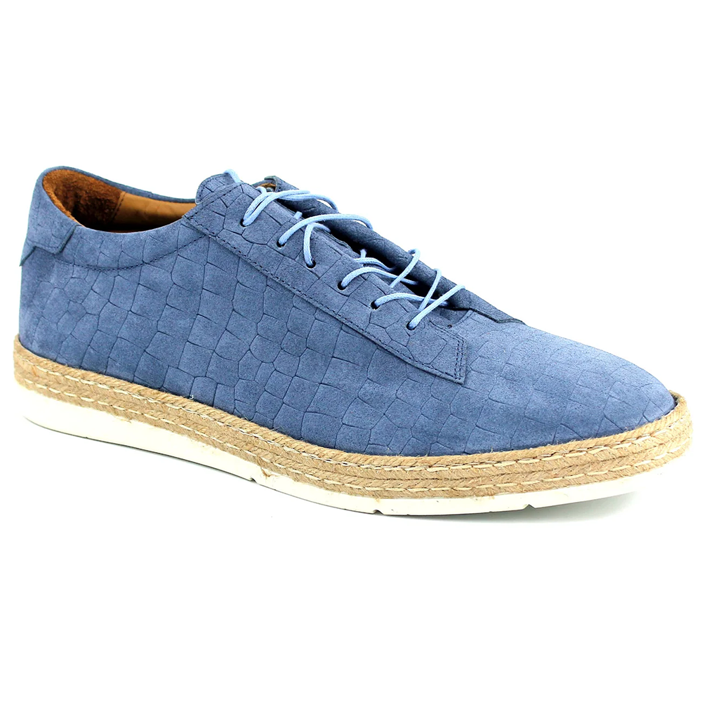 Corrente P01062 Monaco Croc Print Nubuck Sneakers Blue