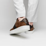 Zelli Olympias Calf & Crocodile Sneakers Cappuccino  (61-101-CAP)