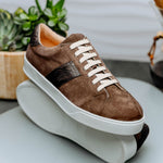 Zelli Olympias Calf & Crocodile Sneakers Cappuccino  (61-101-CAP)