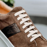 Zelli Olympias Calf & Crocodile Sneakers Cappuccino  (61-101-CAP)