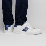 Zelli Olympias Calf & Crocodile Sneakers White / Navy (61-101-NVY)