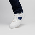 Zelli Olympias Calf & Crocodile Sneakers White / Navy (61-101-NVY)